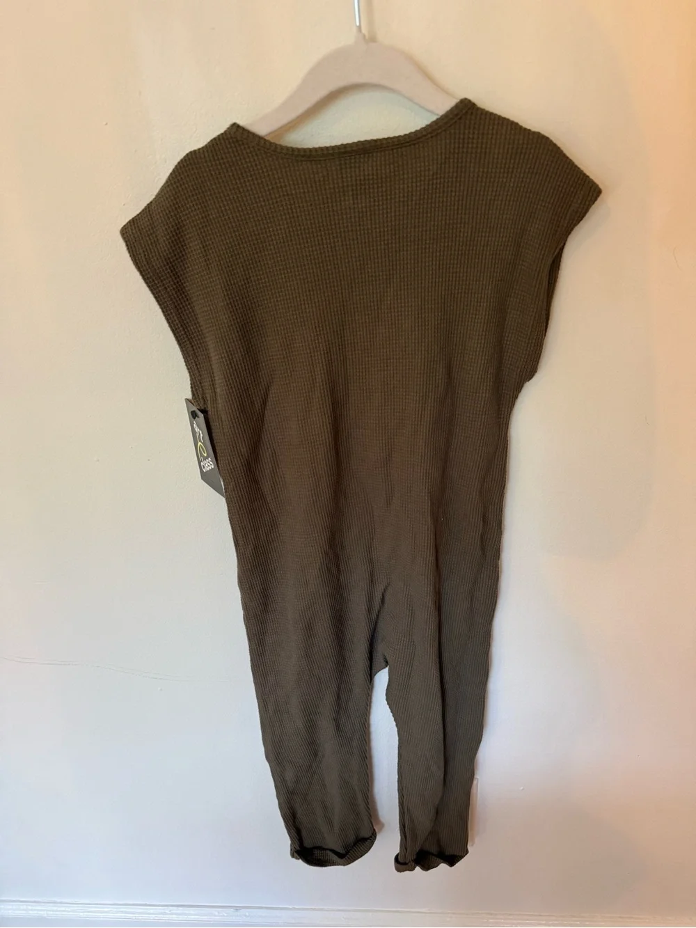 art class Olive Waffle Knit Sleeveless Jumpsuit